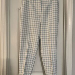 Ann Taylor Blue and White Checkered Trousers